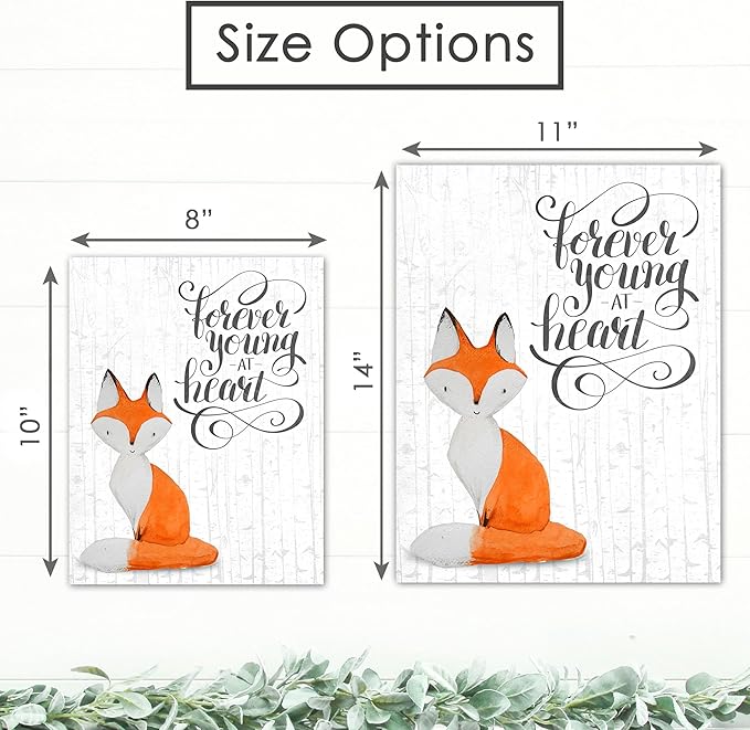 DREAM BIG PRINTABLES Fox Wall Art Prints (Set of 4) - Unframed - 8x10s | Whimsical, Rustic, Adorable | Nature, Animal Themed | Living Room, Bedroom, Nursery Room Decor for Animal Lovers