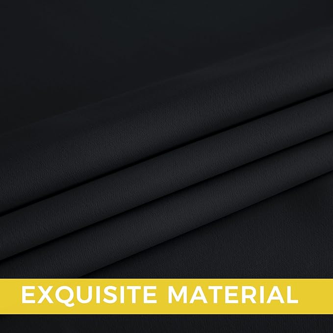 NICETOWN 100% Blackout Thermal Insulated Grommet Curtains, 102 Inch Curtains Light Blinds Privacy Shades for Bedroom, Living Room, Laundry, Patio, Boys Room, 2 Panels, W52 x L102, Black