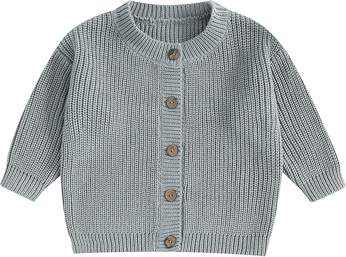 Newborn Baby Boy Girl Knit Sweater Cardigan Winter Warm Button Down Sweatshirt Top Outfit Cute Infant Fall Clothes