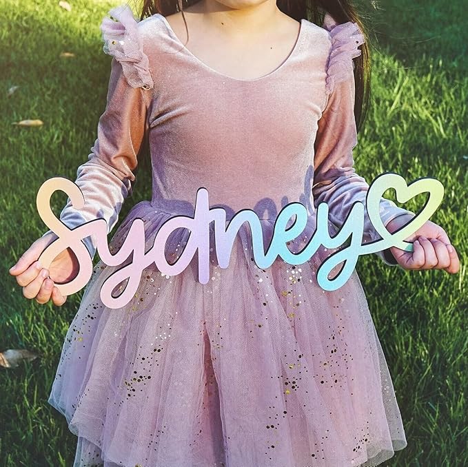 Wooden Name Signs (with a heart) - Personalized wood letters for girl, Baby name sign, Custom name sign nursery, Toddler girl room decor, Home decor