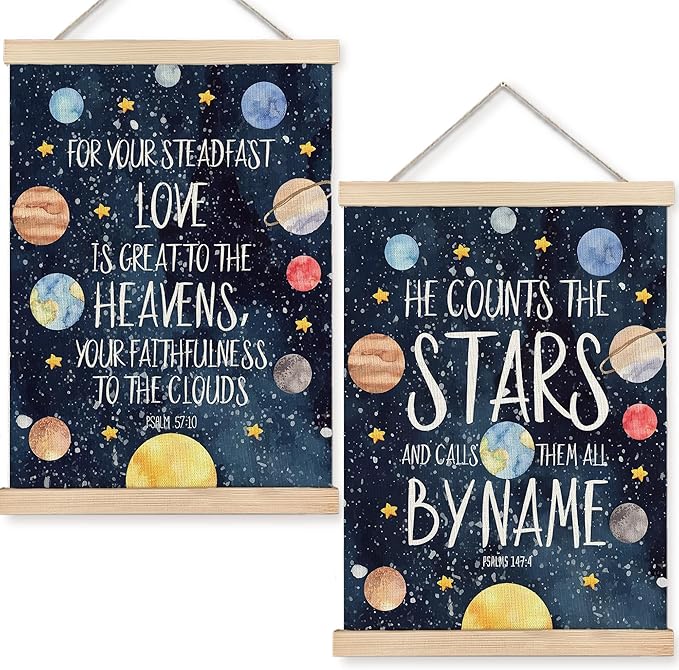 URLLUAE Solar System Poster Hanger Frame, Space Nursery Wall Art Decor,Solar System for Kids,Outer Space Room Decor for Boys Room,16x24 Inches Set of 2