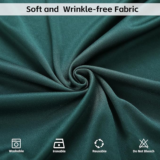 Dark Green Backdrop Curtains for Wedding Parties, 10x7FT Wrinkle Free Photo Backdrop Curtains for Wedding Birthday Party Baby Shower, Fabric Drape with Rod Pockets 5ft x 7ft, 2 Panels