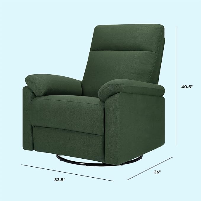 DaVinci Suzy Glider Recliner Nursery Chair - Versatile Glider Rocking Chair for Nursery and Living Room - GREENGUARD Gold, FSC & Certi-PUR US Certified - 360° Swivel Rocker Recliner - Pine Green