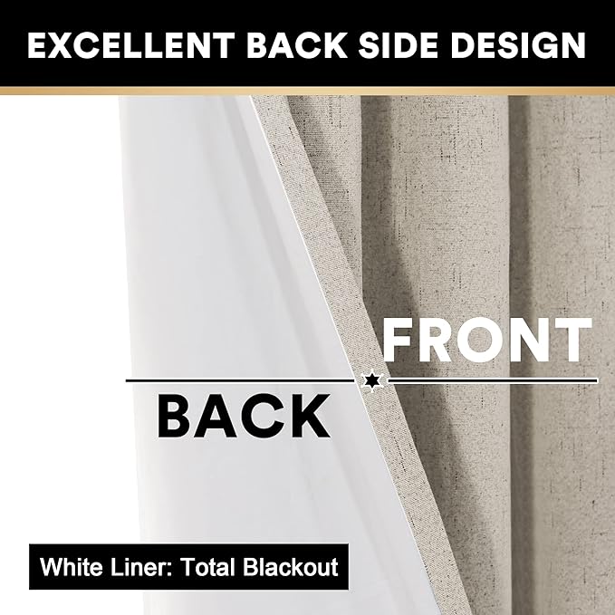 PrinceDeco 100% Blackout Curtains 84 Inches Long Extra Wide Sliding Glass Door Curtain Patio Door Curtains for Sliding Glass Door Thermal Insulated for Winter,100 X 84 Window Treatment,Cobblestone