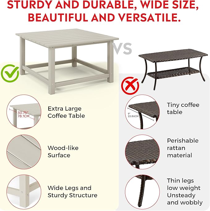 Costaelm Outdoor Kids Table, Toddler Dinner Table Baby Desk Outdoor Childrens Party Tables for Arts & Crafts, Snack Time, Multi-Activity Desk for Ages 2-8 in Classroom/Outside, Sand