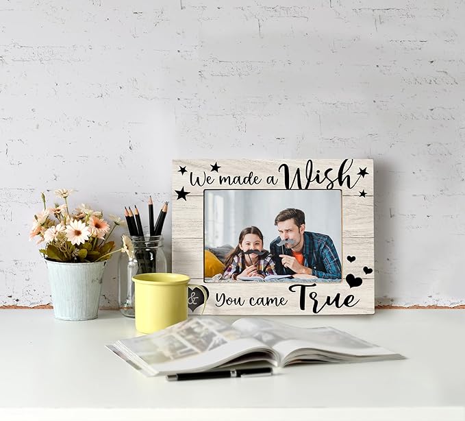 Baby Picture frame, Baby Photo Frame, Baby Girl Nursery Decor, Grandma Picture Frame, New Mom Gifts, We Made a Wish & You Came True, Photo Frame 8x10