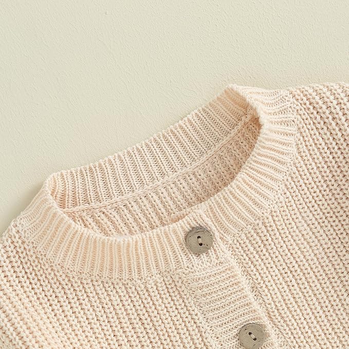 Newborn Baby Boy Girl Knit Sweater Cardigan Winter Warm Button Down Sweatshirt Top Outfit Cute Infant Fall Clothes