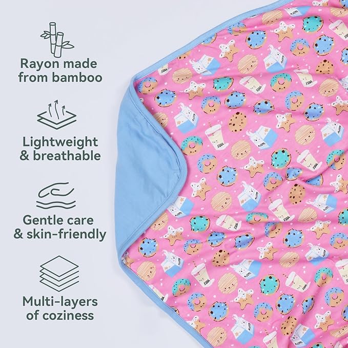 Supersoft Baby Blankets for Girls Boys, Rayon Made from Bamboo Baby Quilt - Breathable & Hypoallergenic Blanket for Bedding Crib Stroller 30"x40" (Pink Dessert)