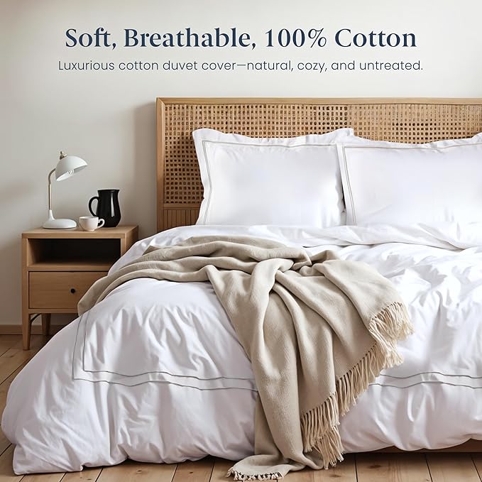 Ella Jayne Duvet Cover Queen Size (3 Pieces), 100% Cotton Percale, Full/Queen, Soft, Breathable & Lightweight, Including Duvet Cover (1 Piece) 90 x 90 Inches with 2 Pillow Shams (Silver Design)