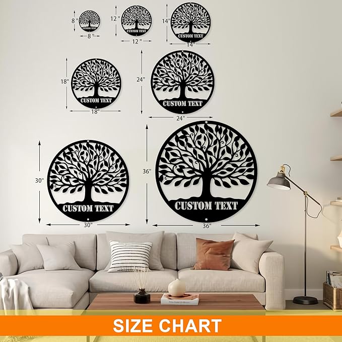 Custom Tree of Life Metal Sign, Personalized Family Name Sign, Wall Art, Welcome Sign for Front Door, Porch/Patio/Home decor, Anniversary/Wedding/House Warming Gifts New Home for Couples 2025