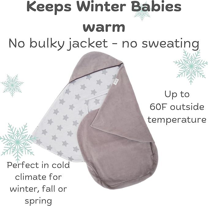Car Seat Blankets for Babies Winter - Stroller Footmuff Carseat Cover Baby 5 Point Harness - Swaddle Bunting Bag Gift Christmas (White)
