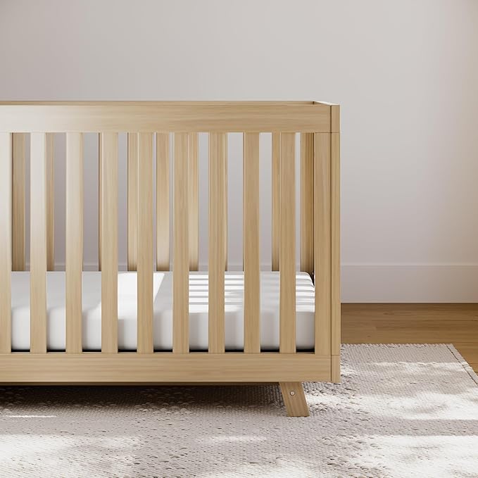 Storkcraft Beckett 3-in-1 Convertible Crib (Driftwood) – GREENGUARD Gold Certified, Fits Standard Crib Mattress, Converts to Toddler Bed and Daybed, 4 Mattress Heights, Grow-with-Me Design