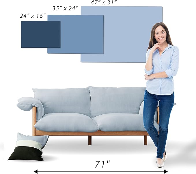 artgeist Textured Canvas Wall Art World Map for Children 35x24 in - 1pcs Painting Canvas Prints Picture Artwork Image Framed Contemporary Wall Home Animals Kids Blue Kindergarten k-C-0136-b-a