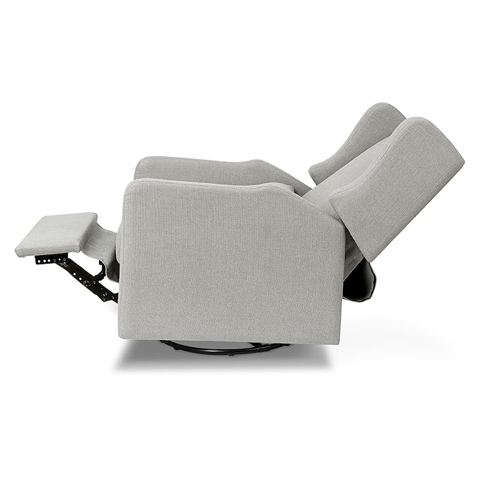 DaVinci Carter’s Arlo Glider Recliner Nursery Chair - Water & Stain Resistant Glider Rocking Chair for Nursery - GREENGUARD Gold, FSC & Certi-PUR US Certified - Cozy Swivel Rocker Recliner - Grey