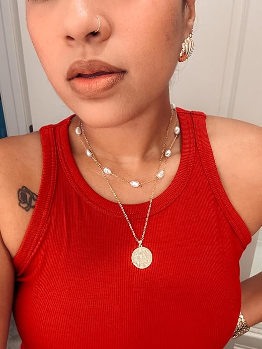 SmileBelle Pearl Necklaces for Women, Daisy Pearl Choker as Christmas Stocking Stuffers for Teens, Silver Daisy Pearls Jewelry Trendy Stuff Birthday Gifts 3 Pearls White Necklace as Wedding Jewelry