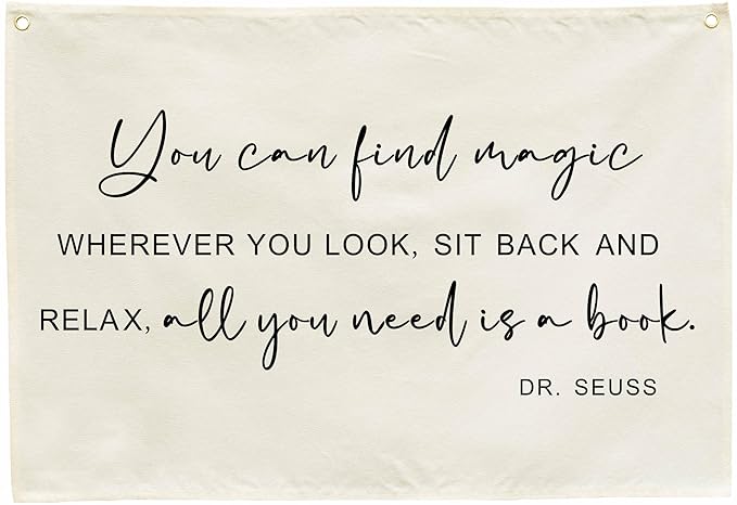 Inspirational Nursery Classroom Above Crib Bedroom Playroom Reading Room Wall Decor Rectangular Rectangular Banner Flag Wall Sign Decor for Baby Toddler Boy Girl Kids Christmas Gift You Can Find Magic