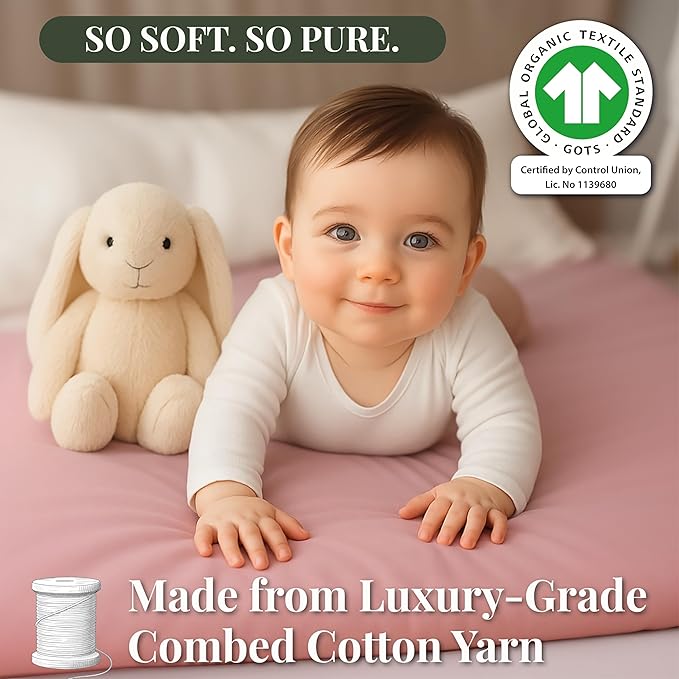 GOTS Organic Bedside Bassinet Sheets 33x20 for Maxi COSI Iora, Newton, Cowiewie, Baby Delight, Mika Micky, Ronbei, Koola Baby Bond, Kidsclub, Luxury Turkish Cotton - Rectangle 32x19-33x20
