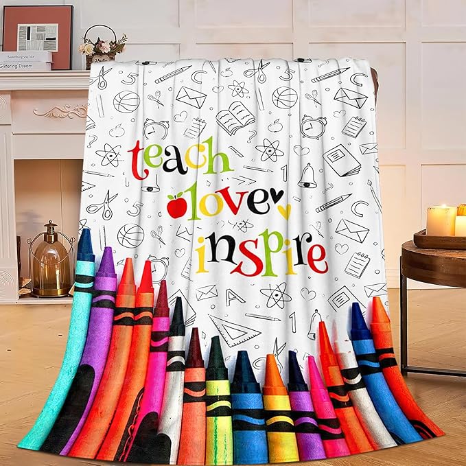 Teacher Blanket Best Teacher Throw Blanket Super Soft Flannel Lightweight Fluffy Plush Cozy Fuzzy Fleece Appreciation Decor Gifts Blanket for Dog Lover Kids Boys Adults Man for Bed Sofa 40"X50"