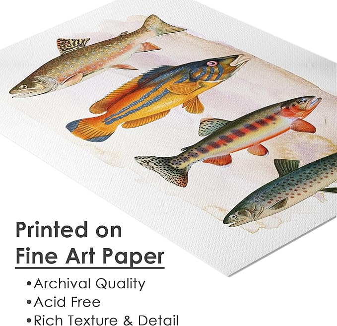 DREAM BIG PRINTABLES Vintage Fishing Decor Art Print - Unframed - 11x14 | Farmhouse Decor | Wall Art for Cabin, Lake House, or Fishing Enthusiast | Made in USA