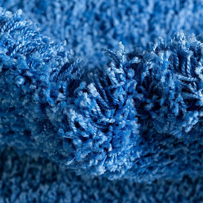 Unique Loom Solid Shag Collection Area Rug (9' x 12' 2" Rectangle, Periwinkle Blue)