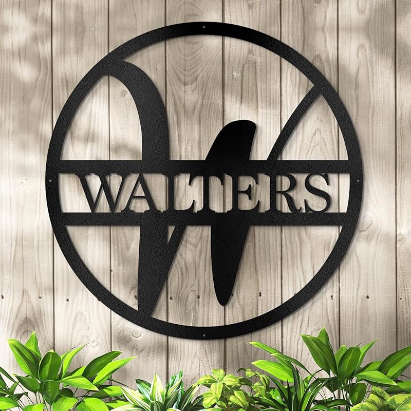 Custom Metal Signs Metal Name Sign Metal Wall Art Split Letter Monogram Wall Decor Metal Wall Art Last Name Sign Family Name Sign Personalized Wedding Gift Fire Pit Sign Outdoor Decor Cabin Sign
