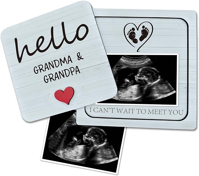 Pregnancy Announcement For Grandma Grandparents, Ultrasound Picture Frames Surprise Box, Baby Announcement Gifts, Baby Coming Soon Announcement for Pregnancy Reveal Gifts to Grandparents