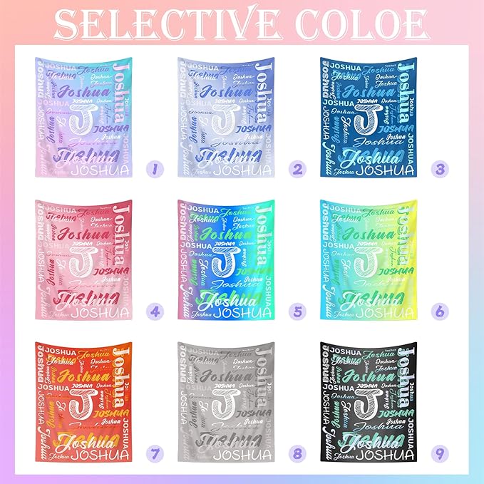 Personalized Baby Blanket with Name, Custom Name Blanket for Kids Soft Flanne Blankets in Easter Personalized Baby Gifts for Infant Newborn Shower (Rainbow)