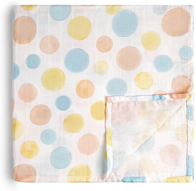 HECCEI Muslin Swaddle Blanket - Baby Muslin Blanket Large Swaddles 47 x 47 inches Breathable & Soft Baby Receiving Blanket Gender Neutral for Newborn Boys Girls, Bubble Play