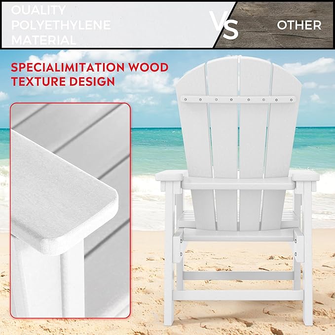 Costaelm Paradise Kids 5-Piece HDPE Outdoor Square Patio Dining Table and Chairs Set, White