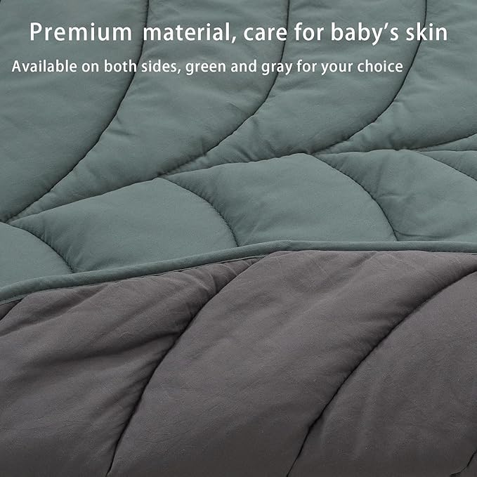 Cotton Leaf Nursery Rug, 56.3x42.1 inches, Machine Washable Play Mat for Baby, Crawling Mat for Tummy Time