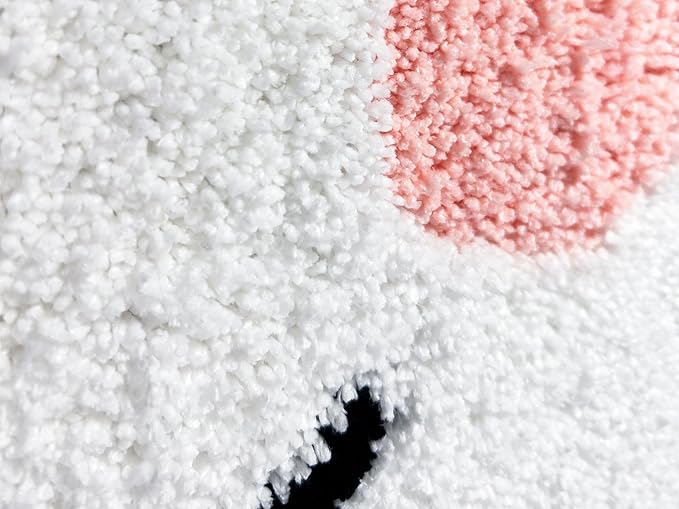 Playtime Cozy Cute Cloud Shaped Bedroom Bathroom Doorway Kitchen Floor Rug Carpet Water Absorption Non-Slip mat for Bath Room (White, 63x47cm)