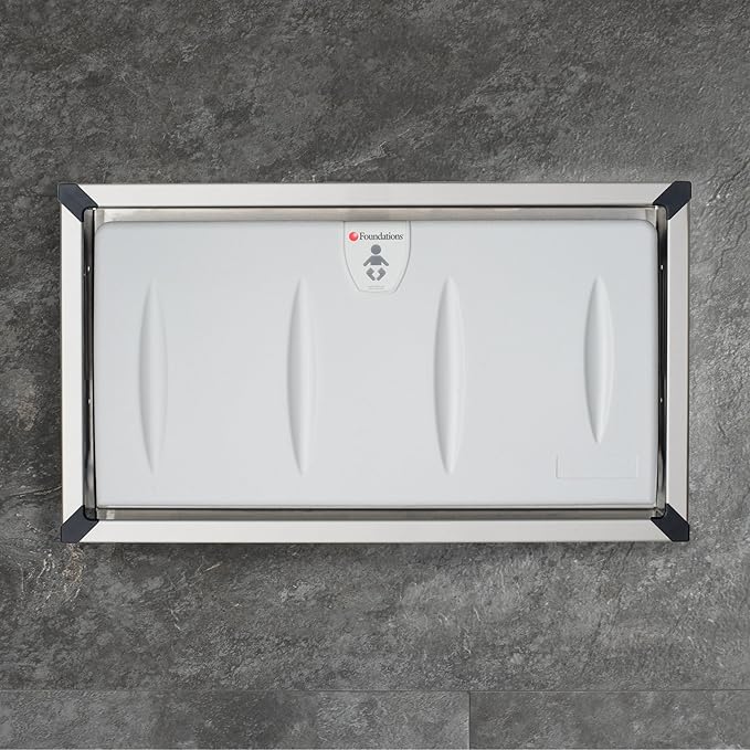 Foundations Classic Horizontal Mount Baby Diaper Changing Station for Commercial Restrooms, Recessed Design, Easy to Clean & Install, Meets All Safety Standards (5240259)