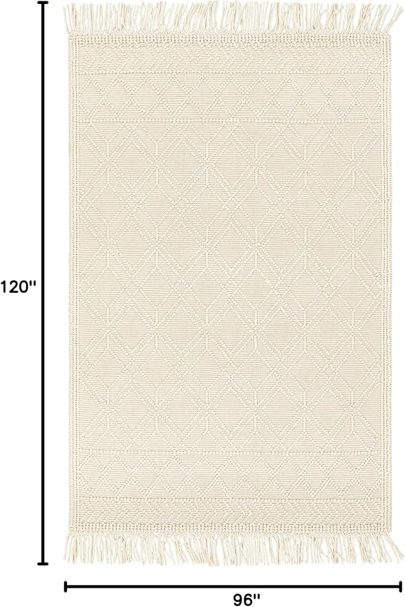 Mark&Day Wool Rugs, 8x10 Staveley Cottage Beige Area Rug, Cream White Carpet for Living Room, Bedroom or Kitchen (8' x 10')