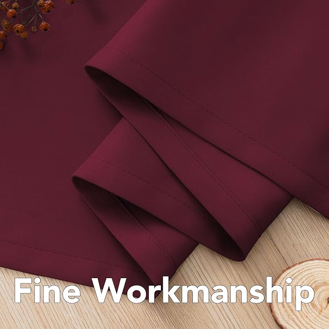 H.VERSAILTEX Christmas Curtains for Bedroom Thermal Insulated Room Darkening Living Room Curtains 84 Inch Long Grommet Privacy Protection Window Curtain Panels/Drapes for Nursery, 2 Panels, Burgundy