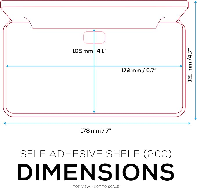 BRAINWAVZ 6.7" Adhesive Floating Wall Shelf for Small Speakers, Deco, Plants, Baby Monitors, Toys, Bathroom, Kitchen & More, Easy to Install, No Screws & Mess, 6.7” x 4.1 (SHELF200-White)
