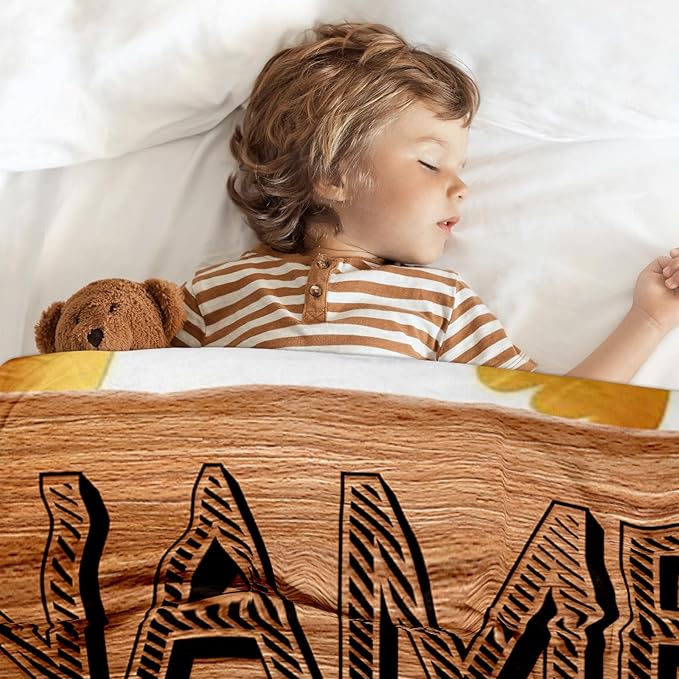 Ship Next Day, Personalized Baby Blanket - Printed in USA, Custom Baby Blanket with Name, Customized Animal Blankets for Boys & Girls, Soft Cozy Receiving Blankets for Toddlers, Stroller Decor Throw