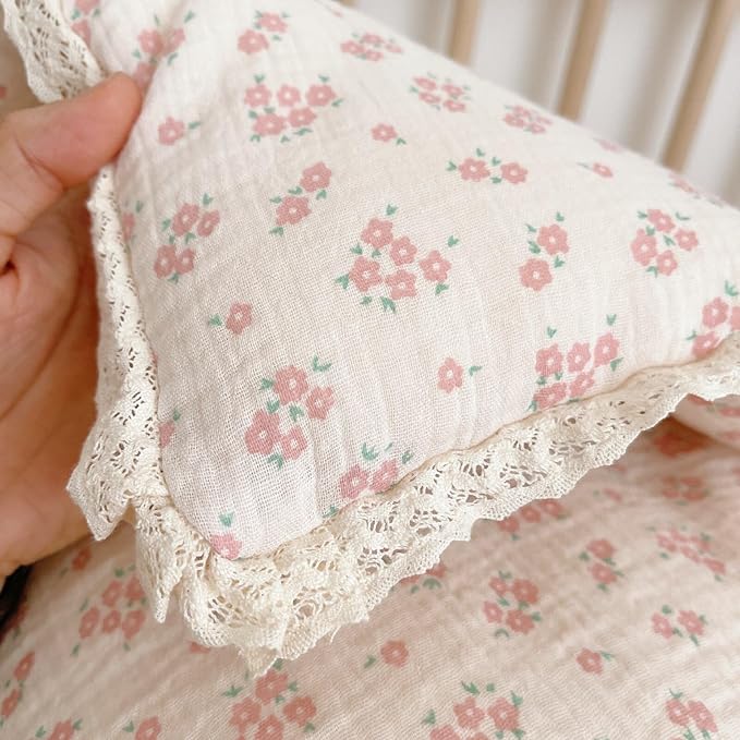 BuLuTu Crib Quilted Blankets Muslin Baby Blanket Toddler Quilt Super Soft Lightweight Kids Comforter Reversible Toddler Blanket for Stroller Travel, Galsang Pattern, 47"x59"