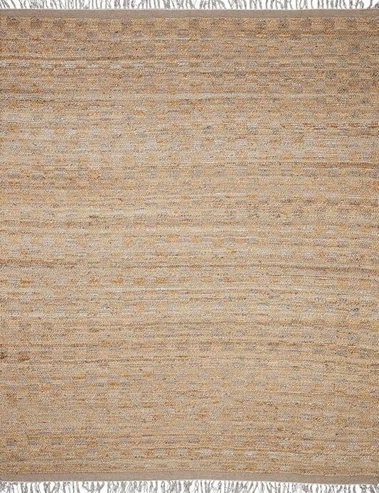 BoutiqueRugs Ionut Modern Jute Neutral Color Area Rug - Bohemian Sea Grass Natural Fiber Geometric Carpet for Living Room - Rattan - Brown, Beige, Cream - 6' x 9' (6x9)