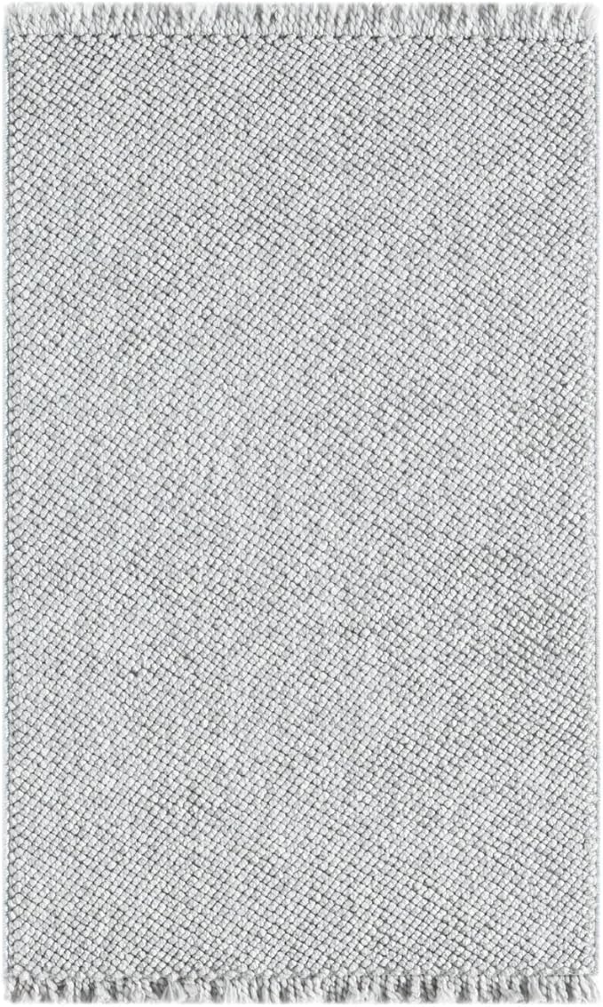 LUXE WEAVERS Solid Machine Woven Gray 2x3 Area Rug, Indoor Stain-Resistant Carpet