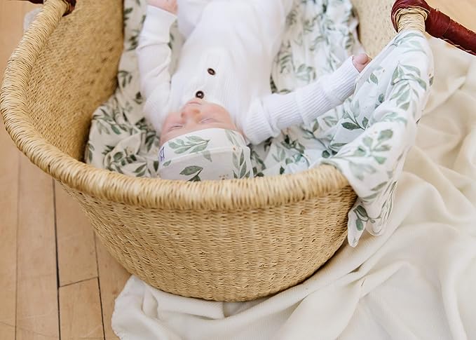 Copper Pearl Large Premium Knit Baby Swaddle Receiving Blanket Fern