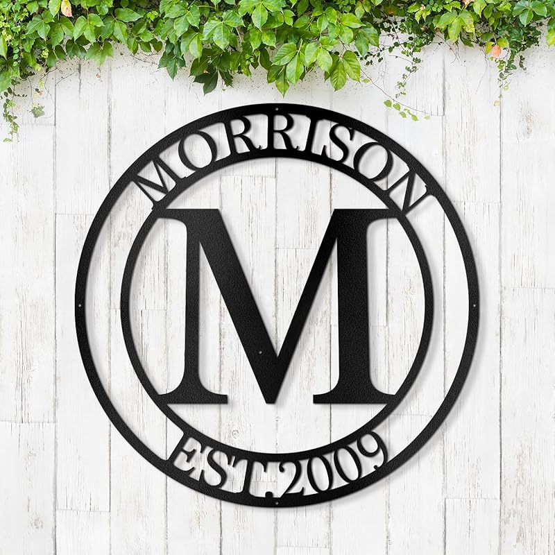 Custom Metal Signs Metal Name Sign Metal Wall Art Split Letter Monogram Wall Decor Metal Wall Art Last Name Sign Family Name Sign Personalized Wedding Gift Fire Pit Sign Outdoor Decor Cabin Sign