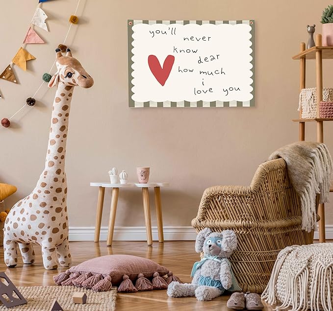 Positive Baby Kids Growth Stuff Boho Hanging Rectangular Banner Flag Sign Art Nursery Above Crib Bedroom Playroom Reading Room Wall Decor Baby Shower Birthday Baptism Christmas Gift You'll Never Know