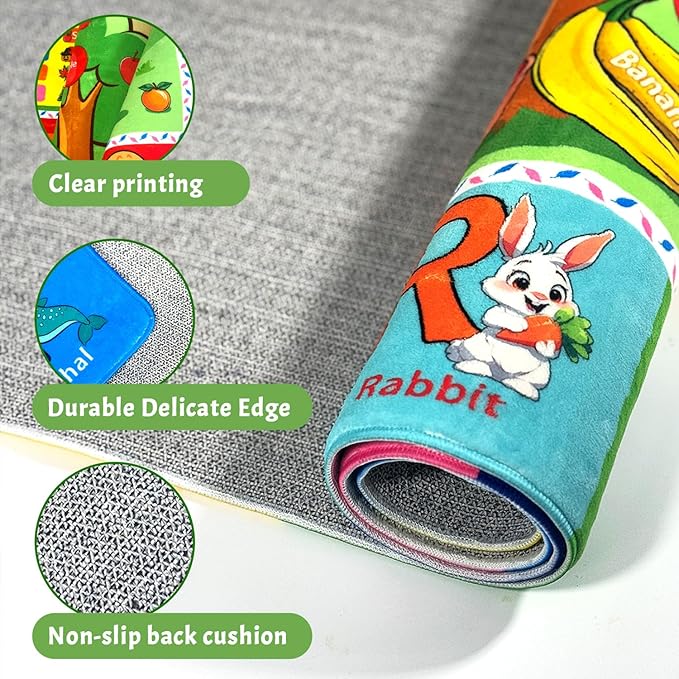 ABC Carpet, Kids Carpet 3x5 FT, Fun Area Rug for Kids Bedroom, ABC Alphabet Classroom Floor Mat, Kids Educational Rug for Room, Living Room, Nursery Room, Toddler Classroom Decor