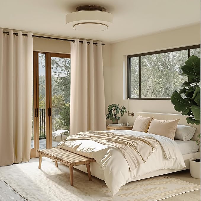 NICETOWN Biscotti Beige Blackout Curtains 108 Inches Long, Thermal Insulated 2 Panels Set, W52 Soundproof Light Blocking Drapes for Living Room, Bedroom, Window, Girls Room, W52 x L108