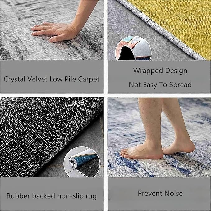 4x6ft Game Area Rug for Boys Room Color Painting 3D Printing Gamepad Carpet Cool Low Pile Design Video Game Rugs for Children's Bedroom Large Non-Slip Playroom Mat