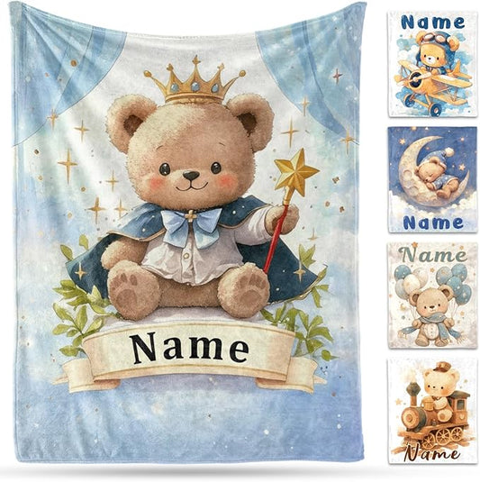 Ship Next Day, Custom Name Blanket - Printed in USA, Personalized Baby Blankets for Girls, Baby Blanket with Name, Ultra-Soft Cozy Fleece Blankets, Gifts for Boys & Girls Kids Teen Girl New Mom