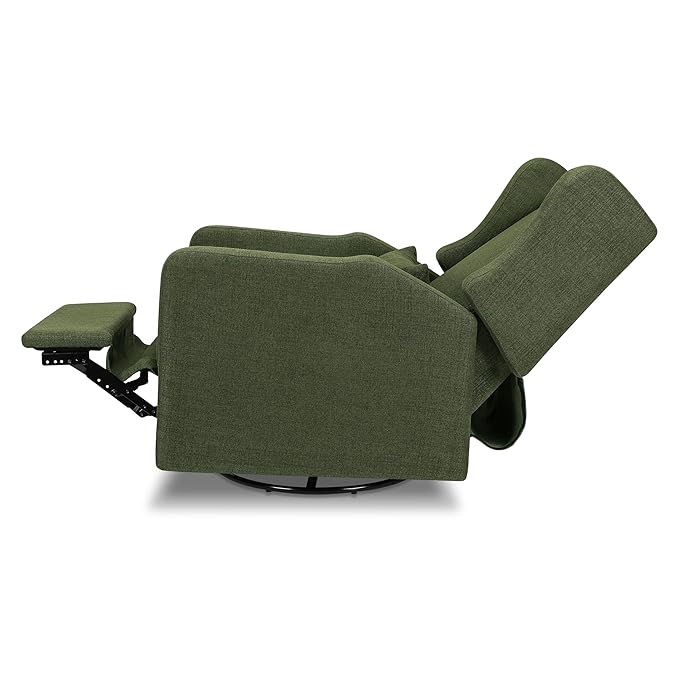 DaVinci Carter’s Arlo Swivel Rocker Recliner Chair - GREENGUARD Gold, FSC & Certi-PUR US Certified - Ultra Comfy Nursery Glider Recliner - Glider Rocking Chair for Nursery & Living Room - Forest Green