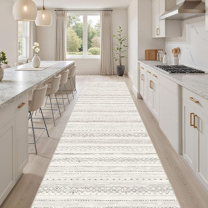 Area Rugs for Living Room Washable Living Room Rug Soft Neutral Indoor Floor Carpet Non-Slip Stain Resistant Modern Boho Rugs for Bedroom Dining Room Kids Room Nursery Office Home Brown
