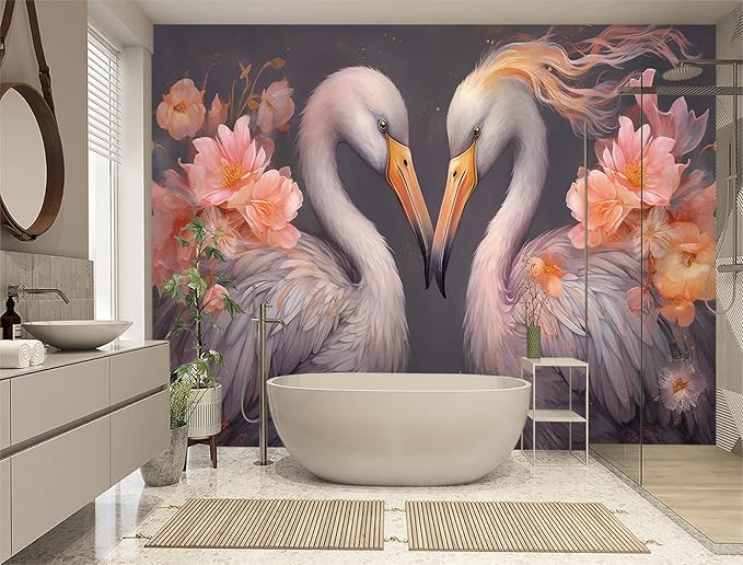 XMPMBM-Floral Birds Animals Fabric Wallpaper Living Room Bedroom Bathroom Nursery Room Wall Mural-W 154" X H 105"（112 Square Foot）