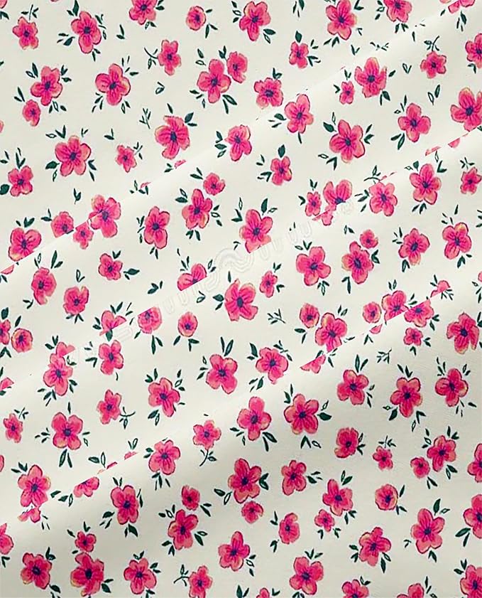Pink Floral Duvet Cover Full Size Garden Bedding Sets Kids Girls White Comforter Aesthetic Botanical Vintage Flower Print with Zipper Ties, Full (80''x90'')